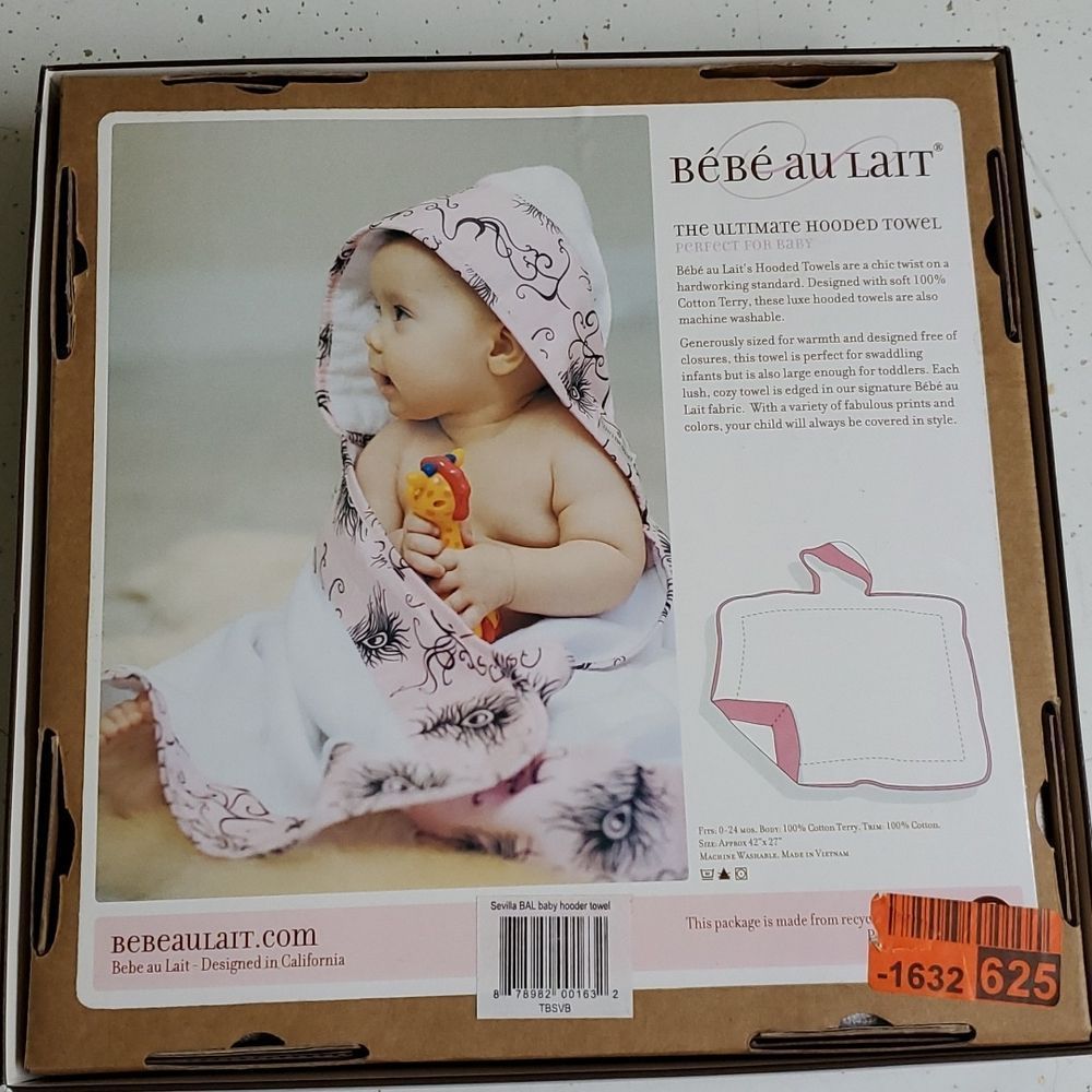 Bebe au Lait baby hooded towel NEW * - Picture 3 of 4